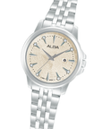 Alba Fashion Women Ivory Dial Stainless Steel Bracelet Watch AH7EY3X1