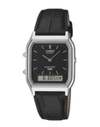 Casio Vintage AQ-230EL-1ADF Analog-Digital Black Leather Watch