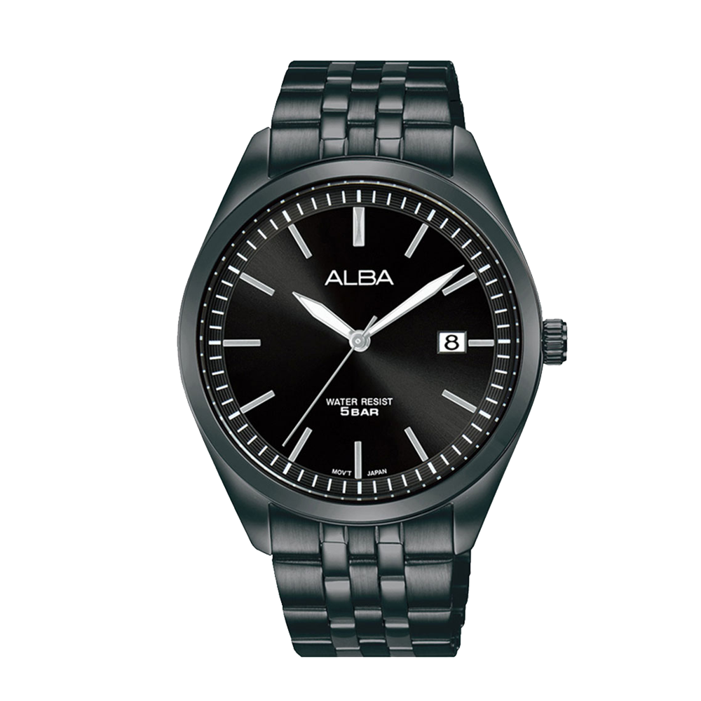 Alba AS9S03X Men's Black Dial Stainless Steel Bracelet Watch VJ22 (40mm)