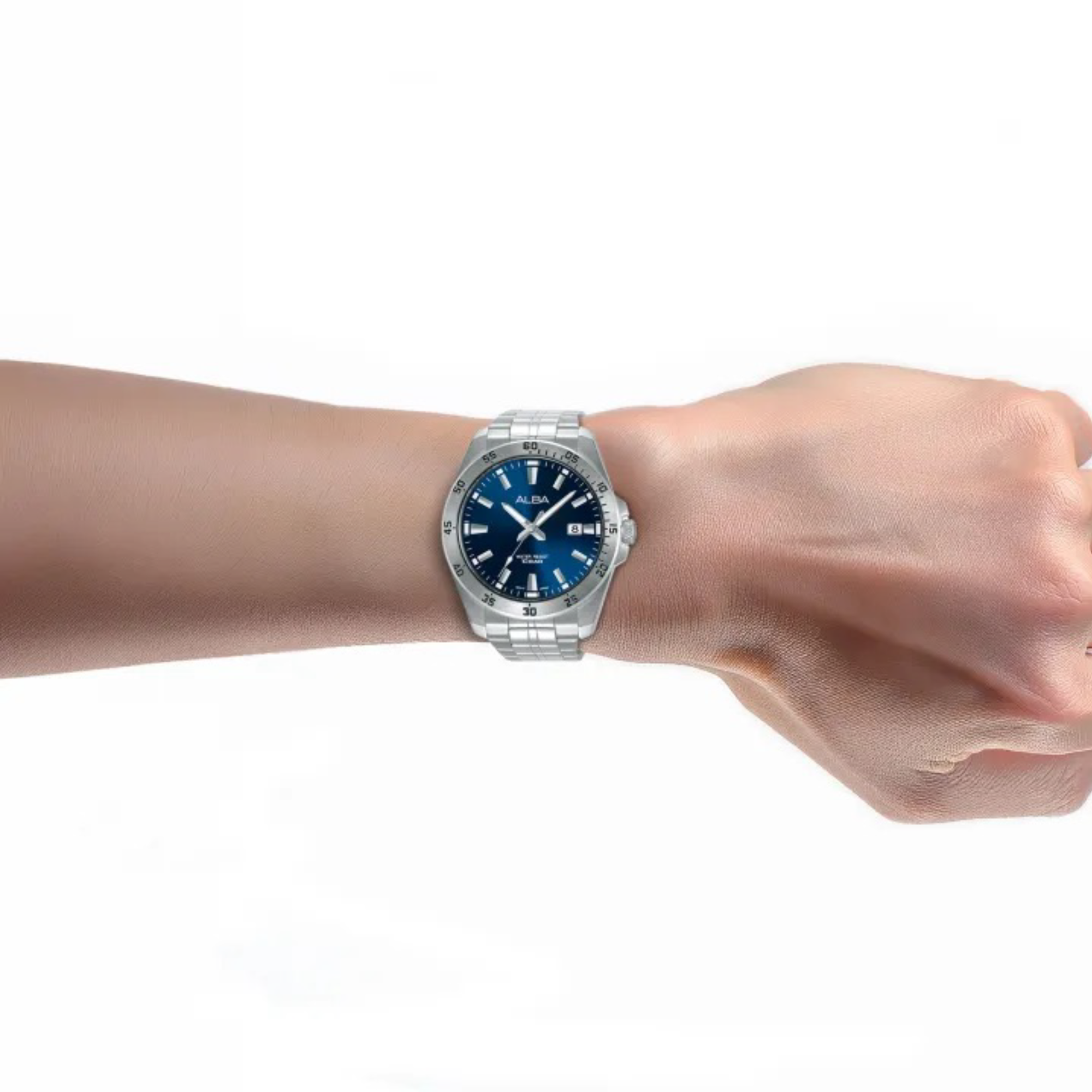 Alba AS9V45X Men's Blue Dial Stainless Steel Bracelet Watch VJ42 (43mm)
