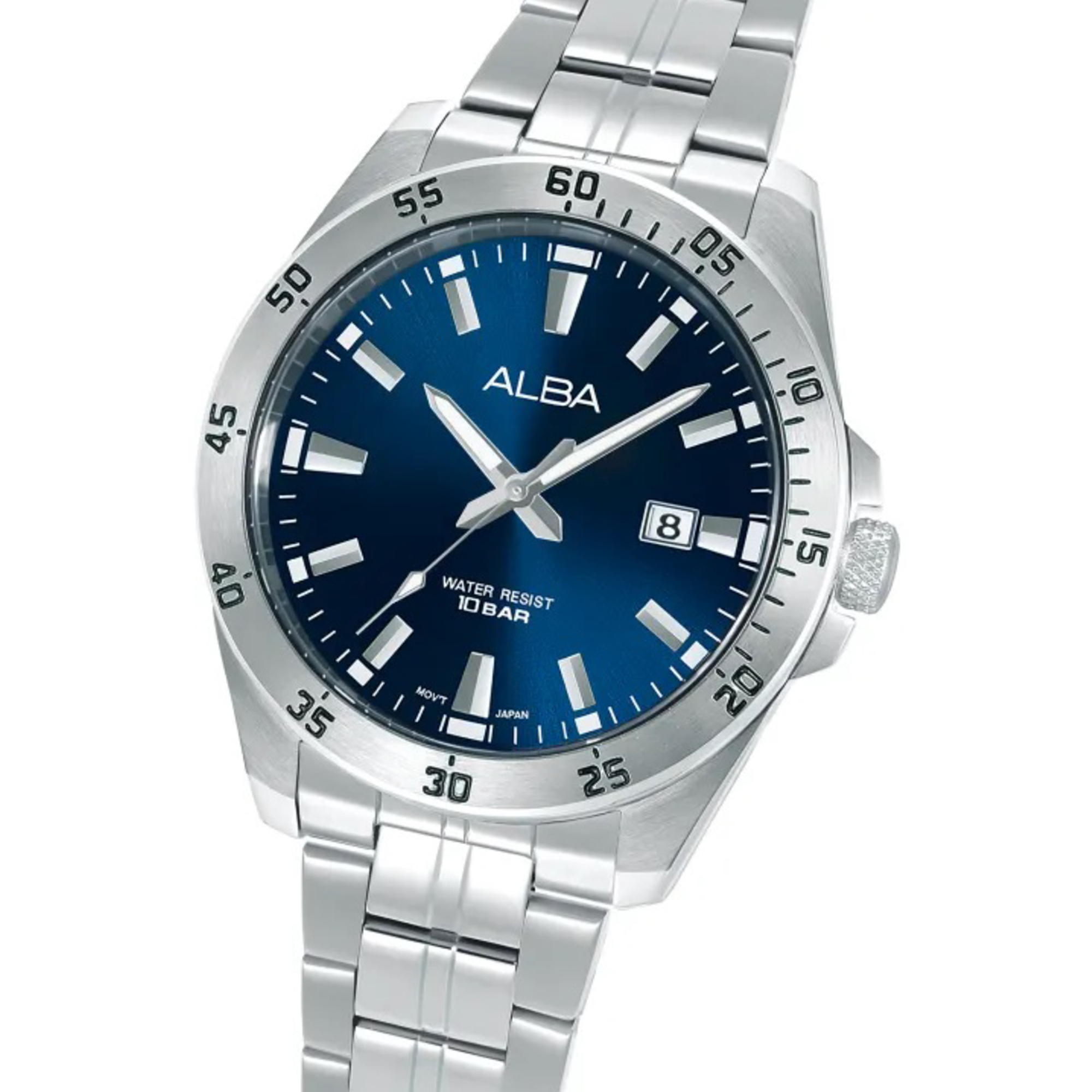 Alba AS9V45X Men's Blue Dial Stainless Steel Bracelet Watch VJ42 (43mm)