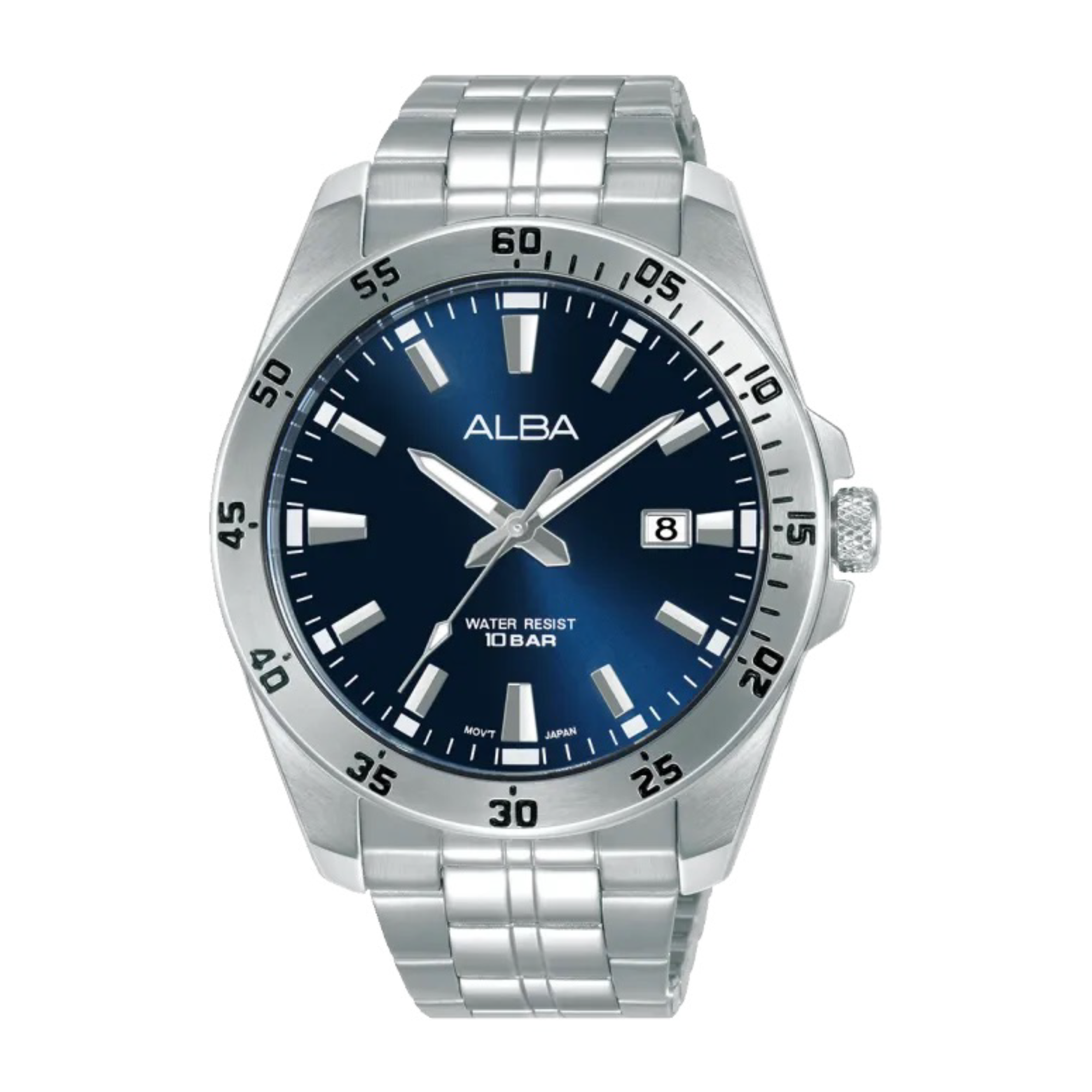 Alba AS9V45X Men's Blue Dial Stainless Steel Bracelet Watch VJ42 (43mm)