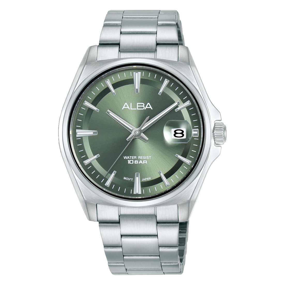 Alba AS9V87X1 Men's Tea Green Dial Stainless Steel Bracelet Watch VJ42 (39mm)