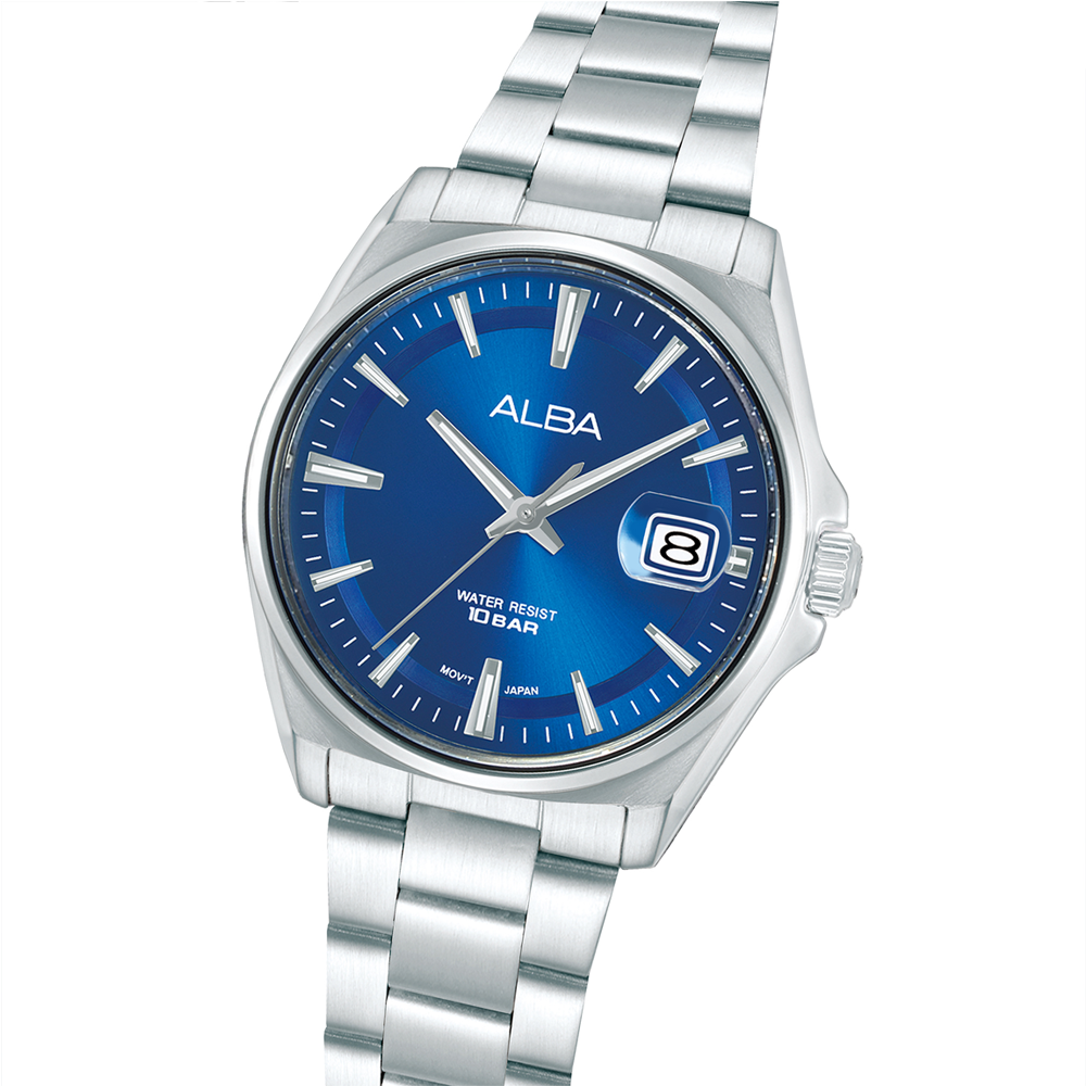 Alba AS9V89X1 Men's Royal Blue Dial Stainless Steel Bracelet Watch VJ42 (39mm) AS9V89X1