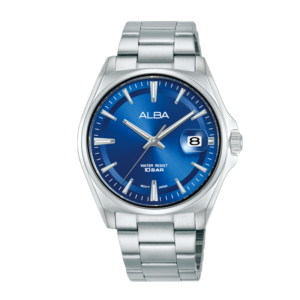 Alba AS9V89X1 Men's Royal Blue Dial Stainless Steel Bracelet Watch VJ42 (39mm) AS9V89X1