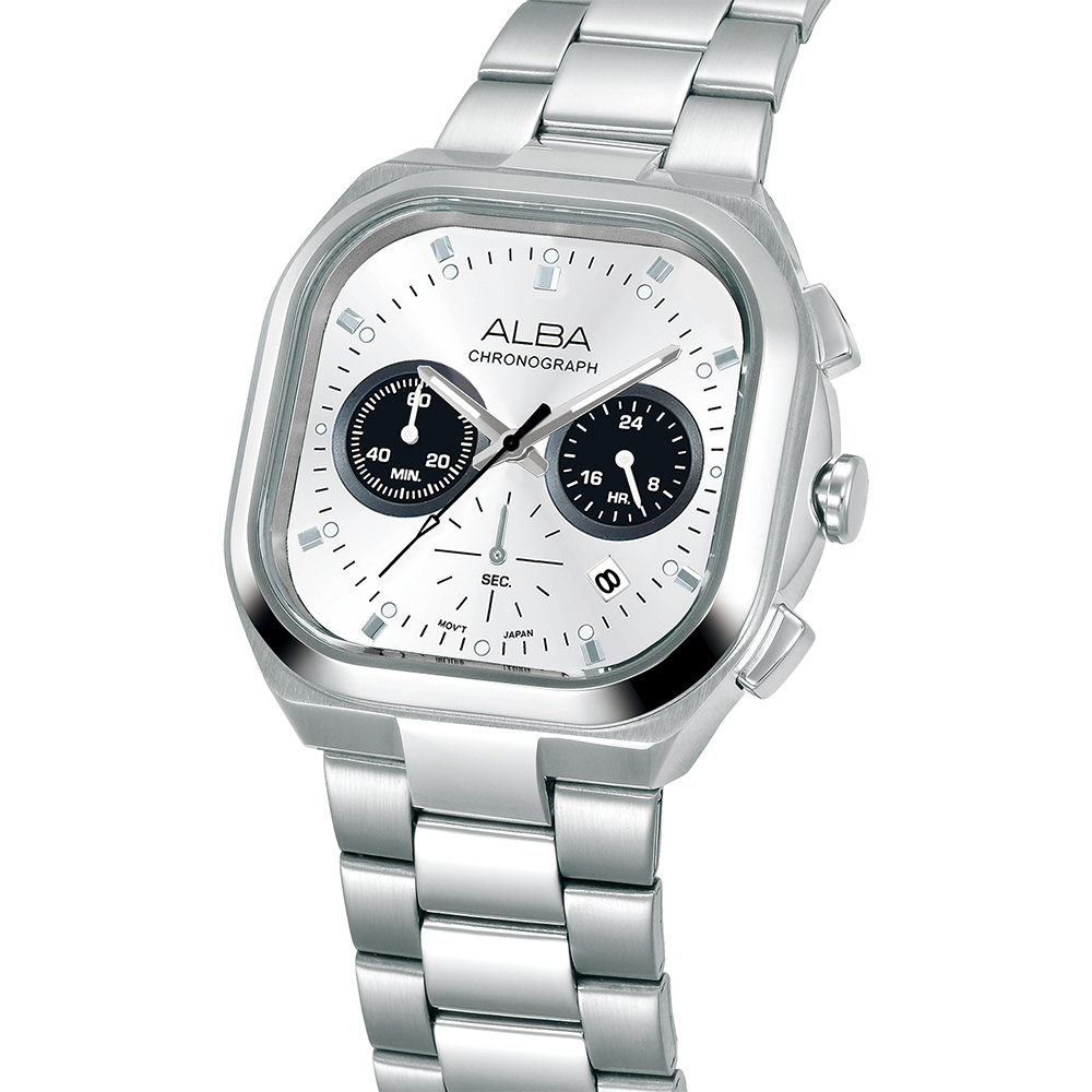 Alba AT3L07X1 Men's Quartz Chronograph Stainless Steel Watch