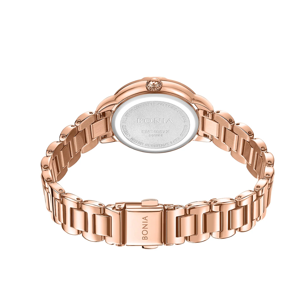 Bonia B10872-2587S Elegance Women's Quartz Watch – Green Dial, Stainless Steel Band