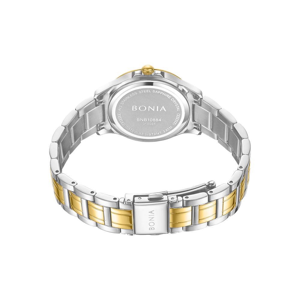 Bonia Women's Silver Dial Two-Tone IP Silver &amp;amp; IP Gold Stainless Steel Watch  B10884-2117S