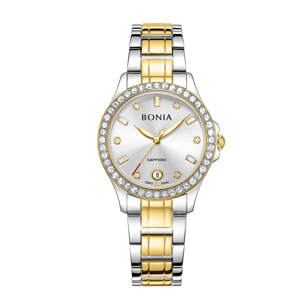 Bonia Women's Silver Dial Two-Tone IP Silver &amp;amp; IP Gold Stainless Steel Watch  B10884-2117S
