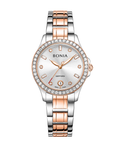 Bonia Women's Silver Dial Two-Tone IP Silver &amp; IP Rose Gold Stainless Steel Watch B10884-2617S