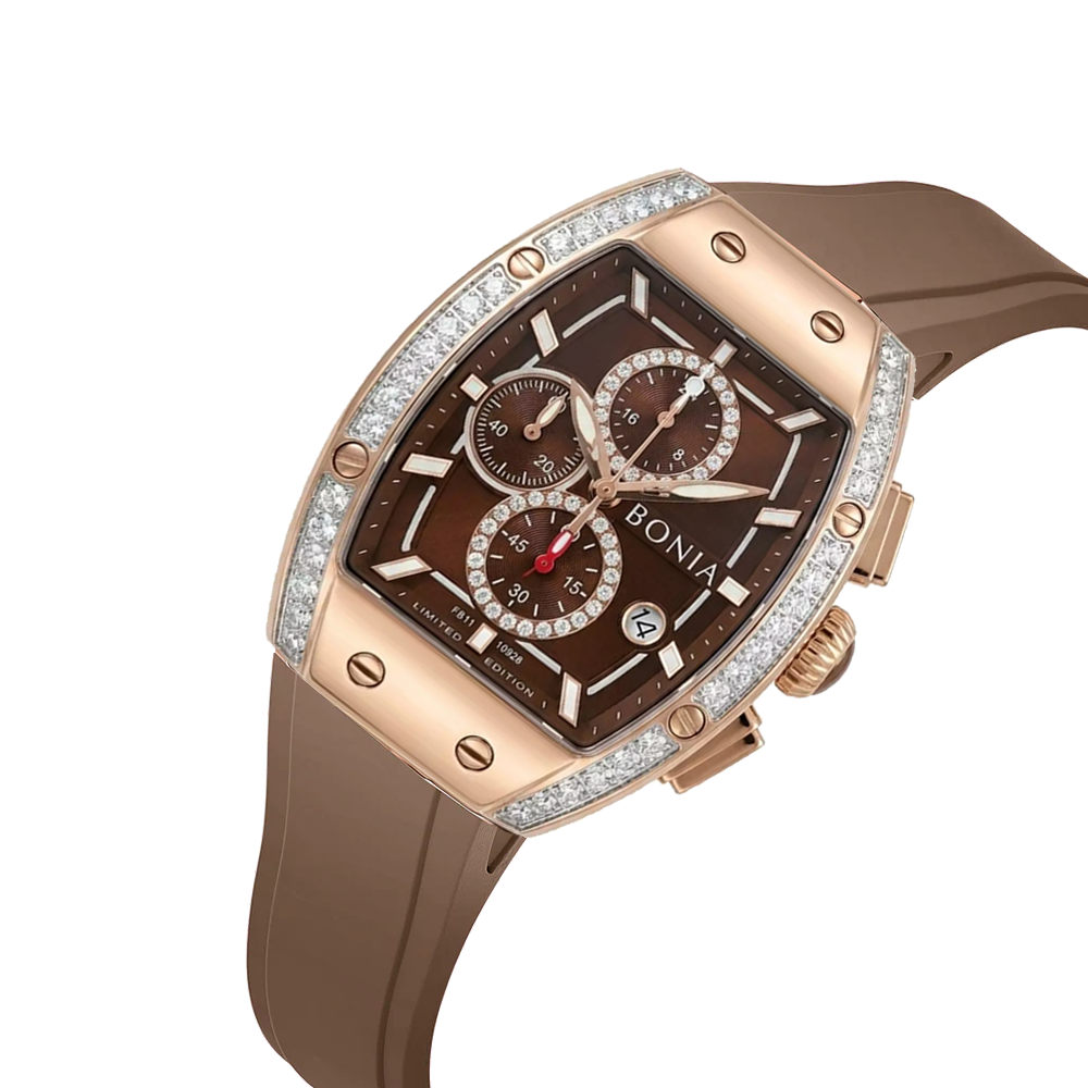 Bonia B10928-2542LE Rose Gold Brown Limited Edition Women's Chronograph Watch