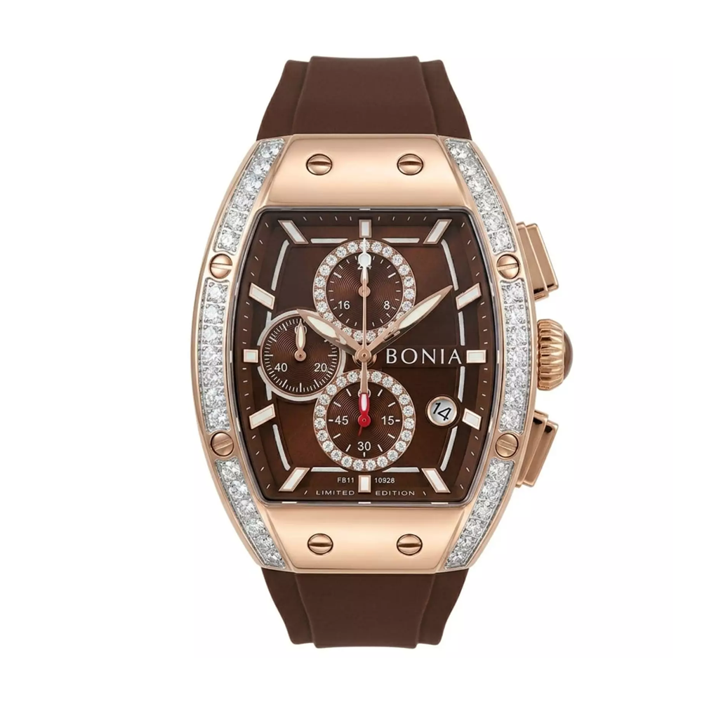 Bonia B10928-2542LE Rose Gold Brown Limited Edition Women's Chronograph Watch