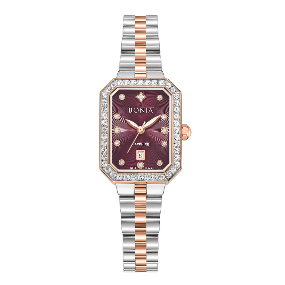 Bonia B10944-2667S Elegance Women's Quartz Watch – Purple Dial, Stainless Steel Band