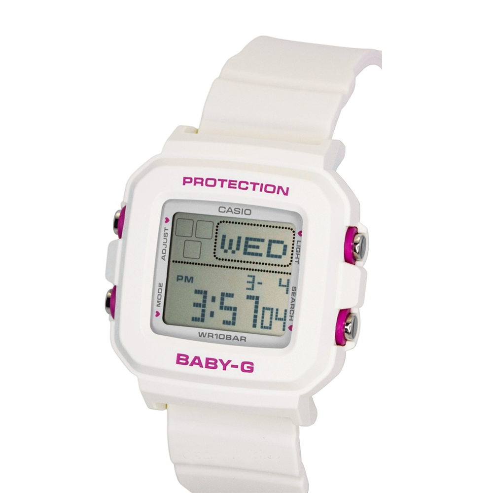 Casio Baby-G BGD-10KH-7DR White Digital Watch with Heart Holder