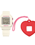 Casio Baby-G BGD-10KH-7DR White Digital Watch with Heart Holder