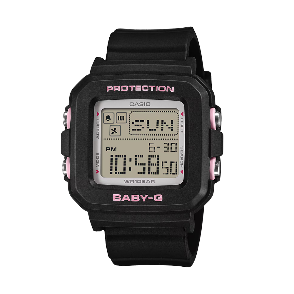 Casio Baby-G BGD-10KH-1DR Black Digital Watch with Heart Holder