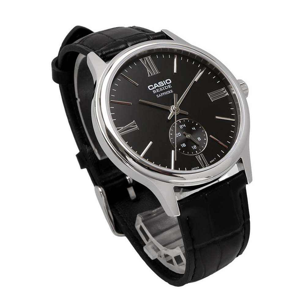 Casio BMS-100L-1AVDF Sapphire Leather 24-Hour Analogue Watch
