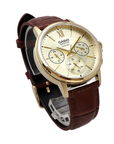 Casio BMS-300GL-5AVDF Gold Leather Multi-Dial Analogue Watch