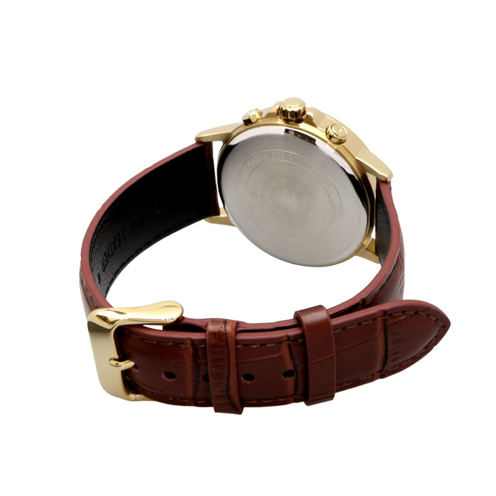 Casio BMS-300GL-5AVDF Gold Leather Multi-Dial Analogue Watch