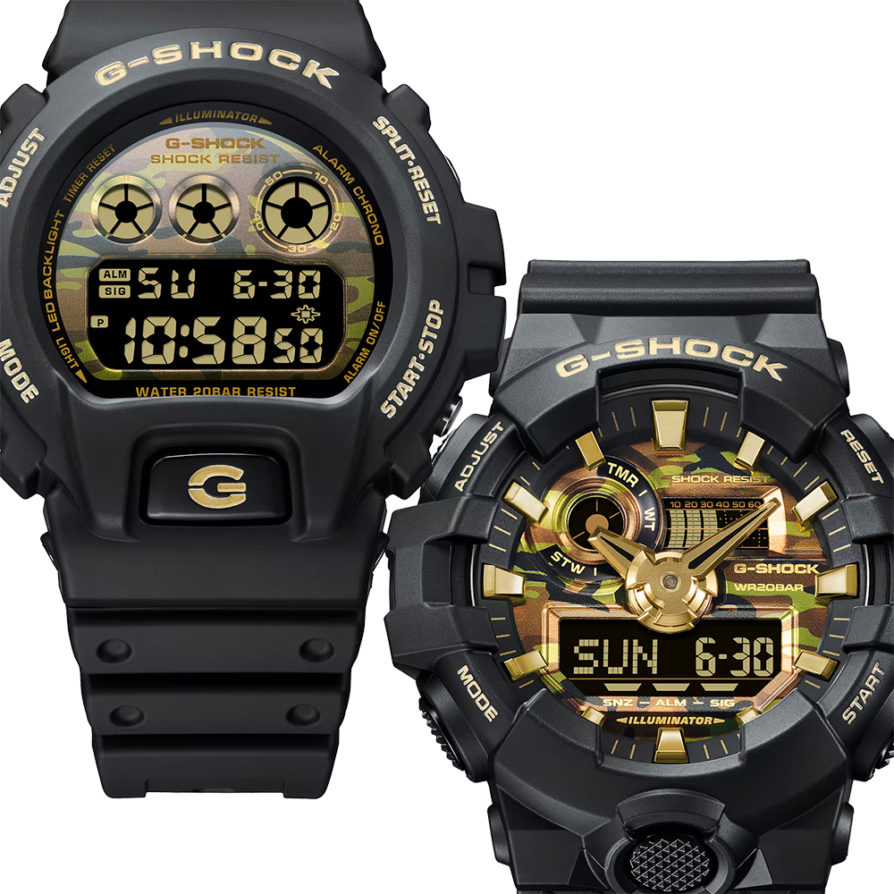 Casio G-Shock  DW-6900CF-1DR Bold Camo Series Digital Black Resin Watch