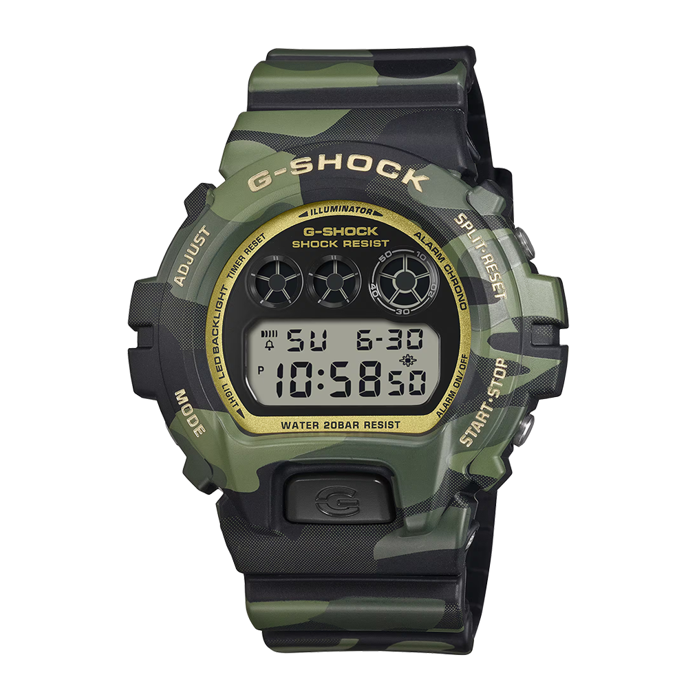 Casio G-Shock DW-6900CMG-3DR Bold Camo Series Digital Green Resin Watch