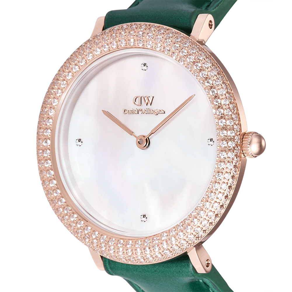 Daniel Wellington DW00100826 Crystalline Bezel Green Croc Rose Gold Watch