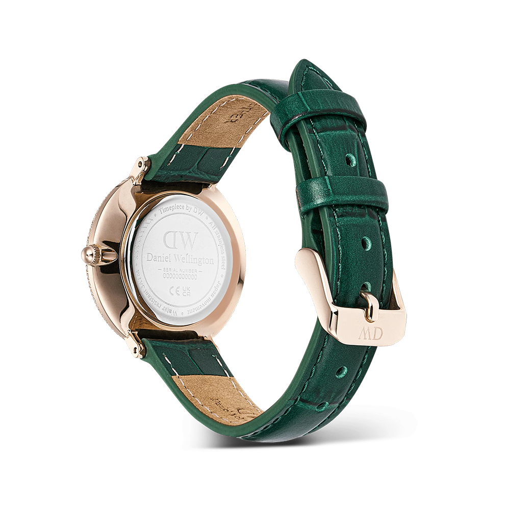 Daniel Wellington DW00100826 Crystalline Bezel Green Croc Rose Gold Watch
