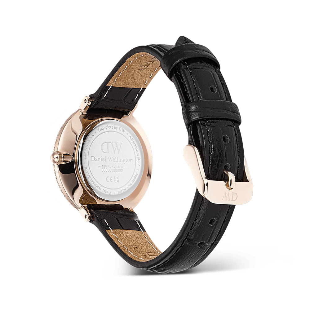 Daniel Wellington DW00100827 Crystalline Bezel Black Croc Rose Gold Watch