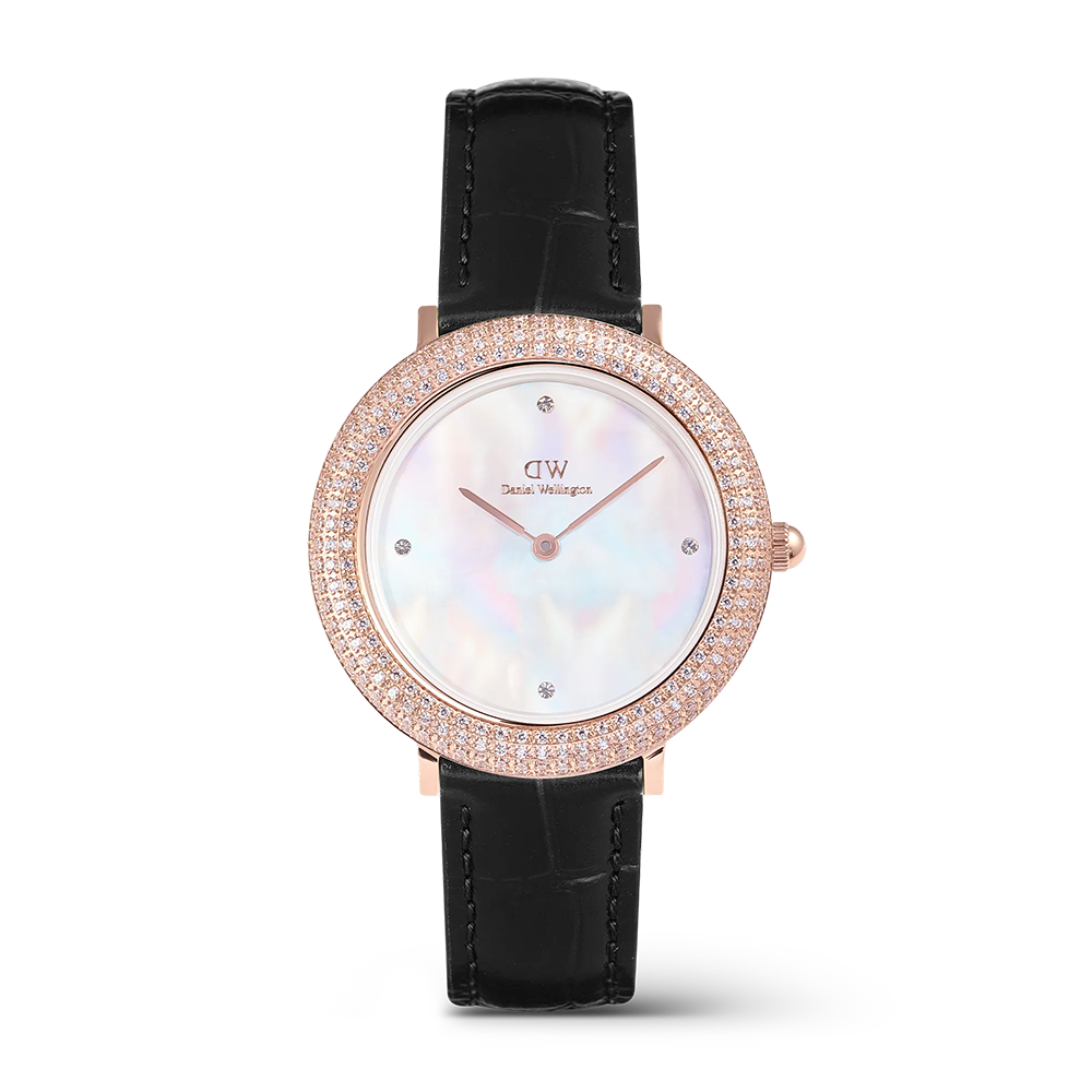 Daniel Wellington DW00100827 Crystalline Bezel Black Croc Rose Gold Watch