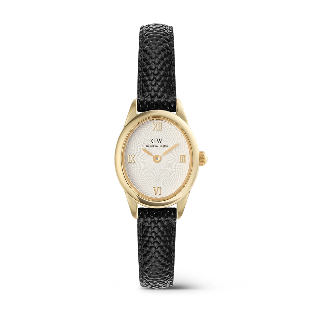 Daniel Wellington DW00100890 Ophelia Mini Black Lizard White Guilloché Gold Women's Quartz Watch