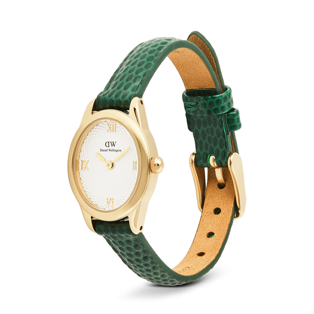 Daniel Wellington DW00100892 Ophelia Mini Green Lizard White Guilloché Gold Women's Quartz Watch