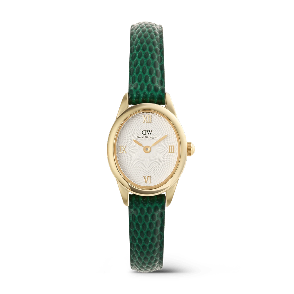 Daniel Wellington DW00100892 Ophelia Mini Green Lizard White Guilloché Gold Women's Quartz Watch