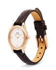 Daniel Wellington DW00100894  Ophelia Mini Dark Brown Lizard White Guilloché Rose Gold Women's Quartz Watch