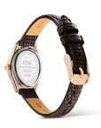 Daniel Wellington DW00100894  Ophelia Mini Dark Brown Lizard White Guilloché Rose Gold Women's Quartz Watch