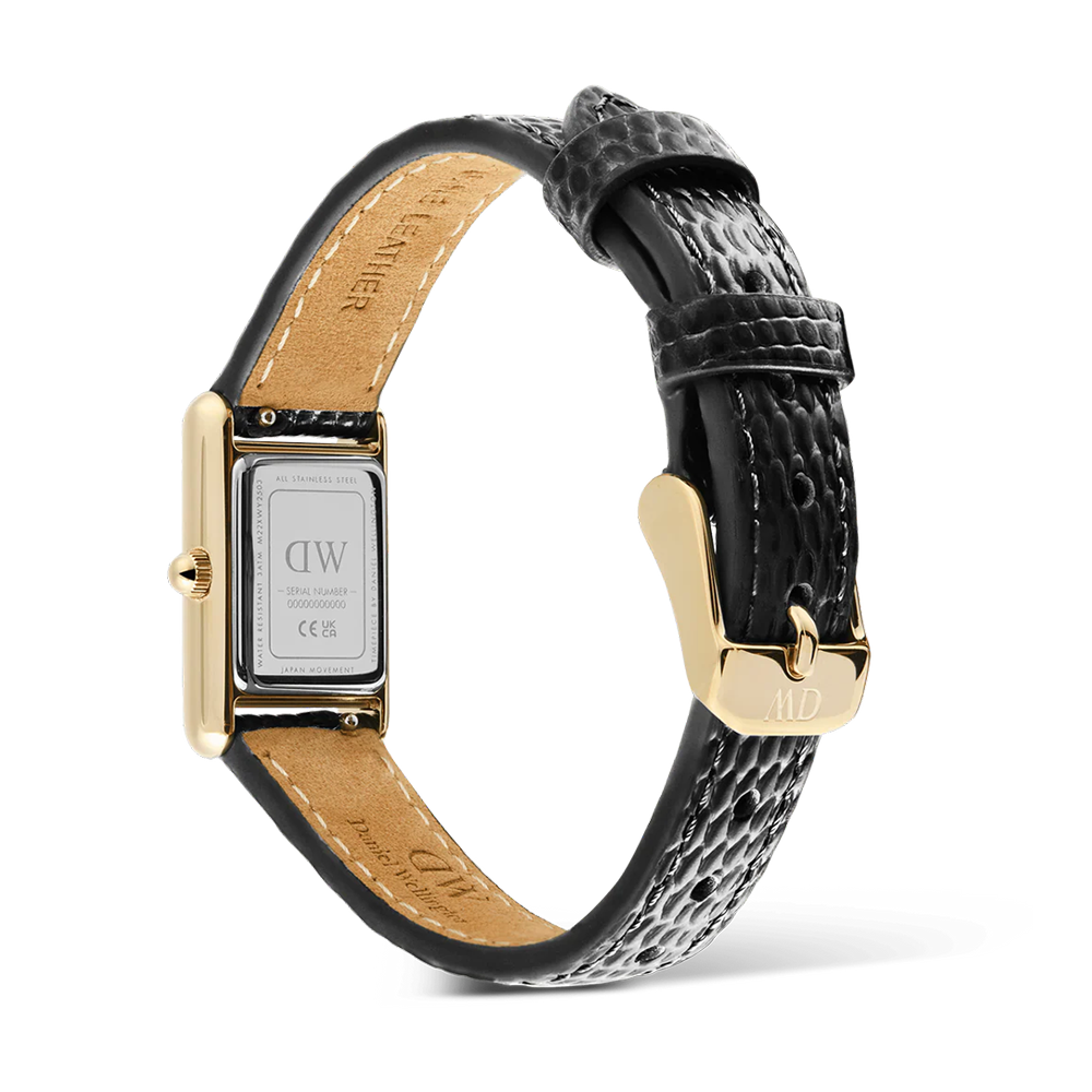 Daniel Wellington DW00100903 Bound Mini Black Lizard Gold Women's Quartz Watch
