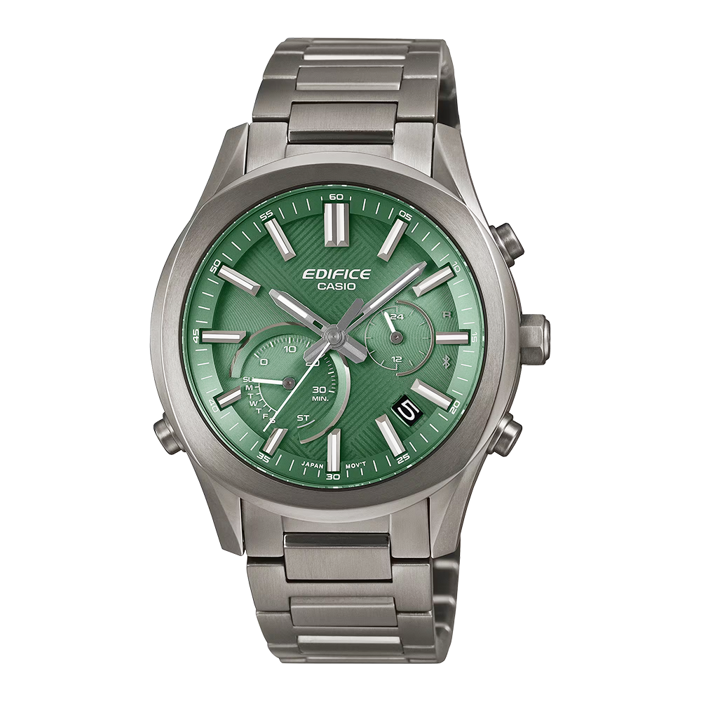Casio Edifice EQB-1300DC-3ADR Men's Green-Dial Bluetooth Solar Chronograph
