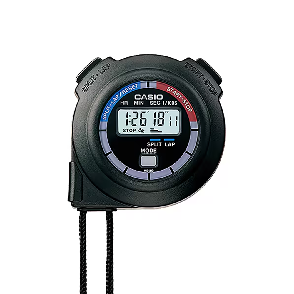 Casio HS-3V-1B 1/100-Second Digital Stopwatch with Neck Strap