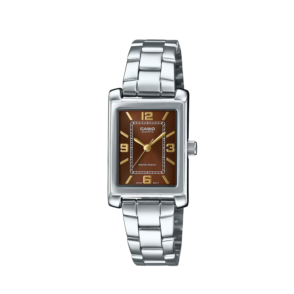 Casio LTP-1234DD-5ADF Women's Brown-Dial Stainless Steel Watch