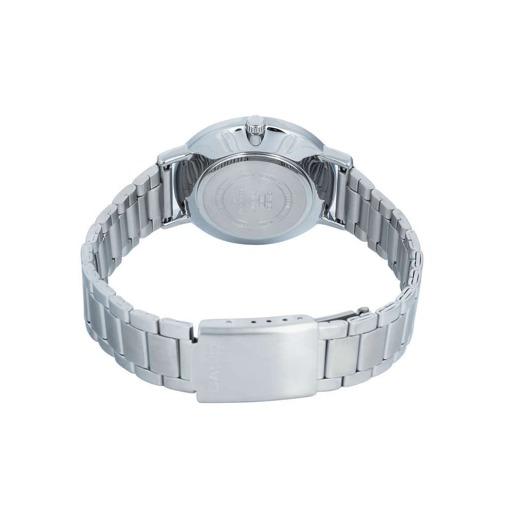 Casio LTP-VT03D-7BDF Women's White-Dial Stainless Steel Analog Watch