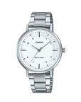 Casio LTP-VT03D-7BDF Women's White-Dial Stainless Steel Analog Watch