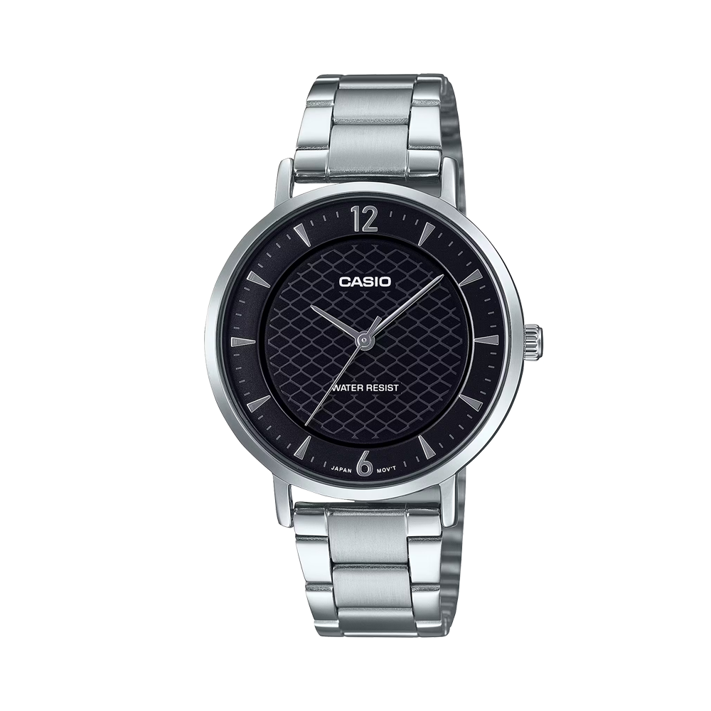 Casio LTP-VT04D-1ADF Women's Black-Dial Stainless Steel Analog Watch