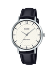 Casio LTP-VT04L-7A2DF Women's White-Dial Black Leather Analog Watch