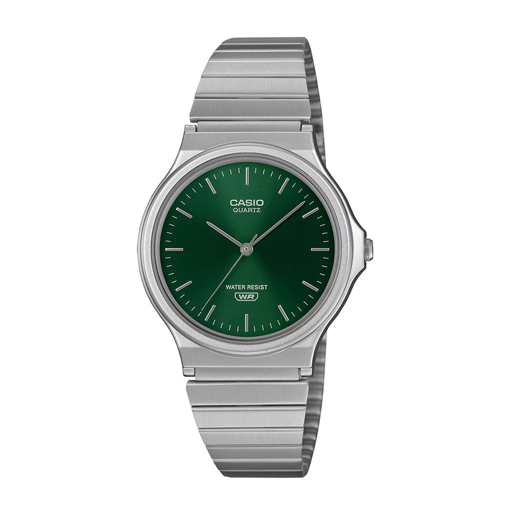 Casio MQ-24DA-3ADF Unisex Silver/Green Analog Watch