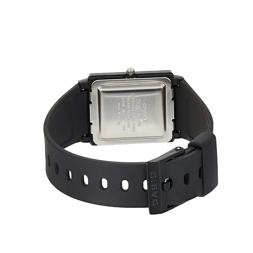 Casio MQ-38-8ADF Unisex Grey-Dial Rectangular Analog Watch