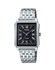 Casio MTP-B190D-1BVDF Men's Black-Dial Rectangular Analog Watch