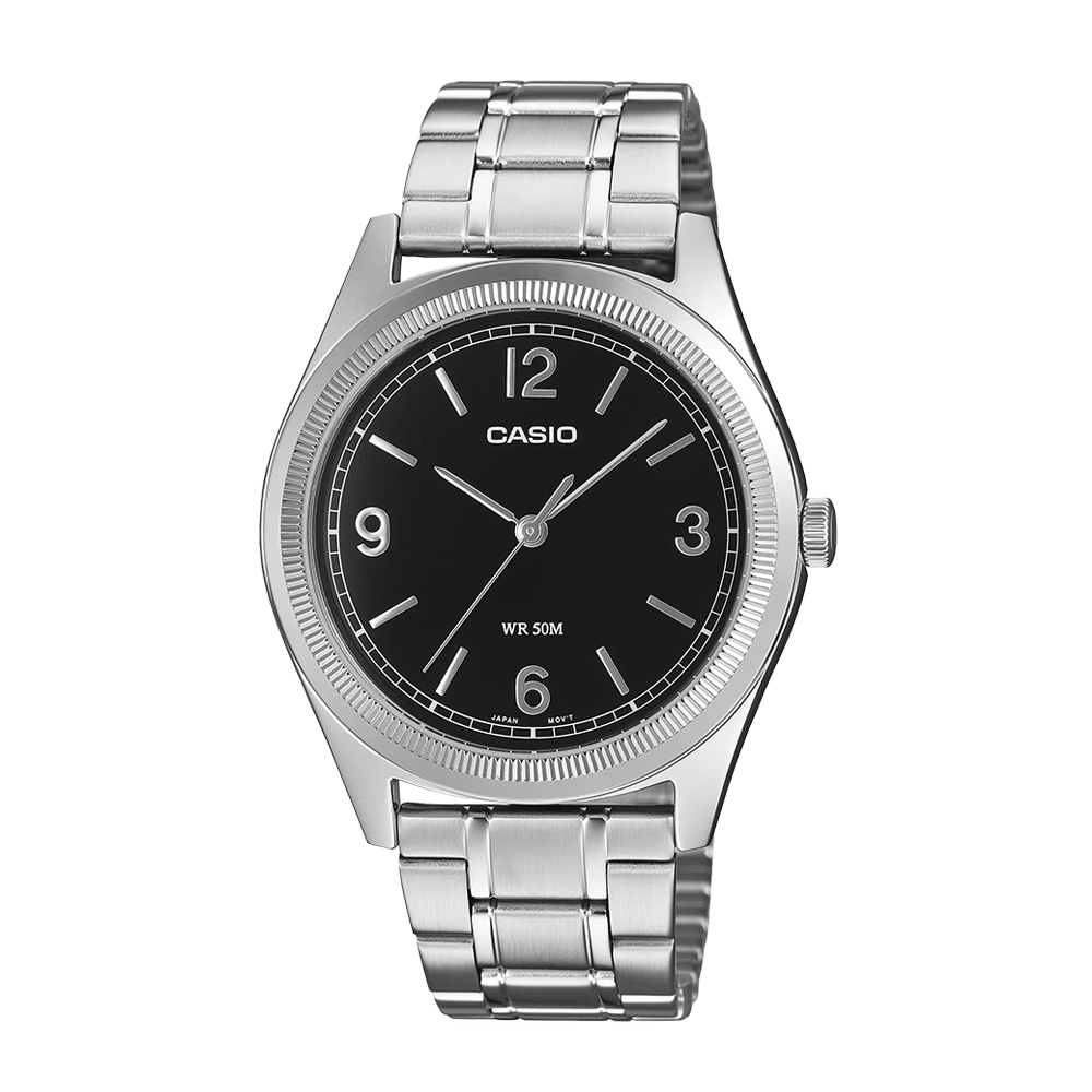 Casio MTP-B210D-1AVDF Men's Black-Dial Stainless Steel Analog Watch