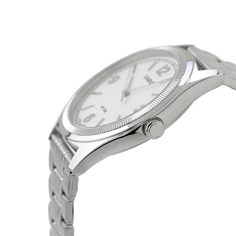 Casio MTP-B210D-7AVDF Men's White-Dial Stainless Steel Analog Watch