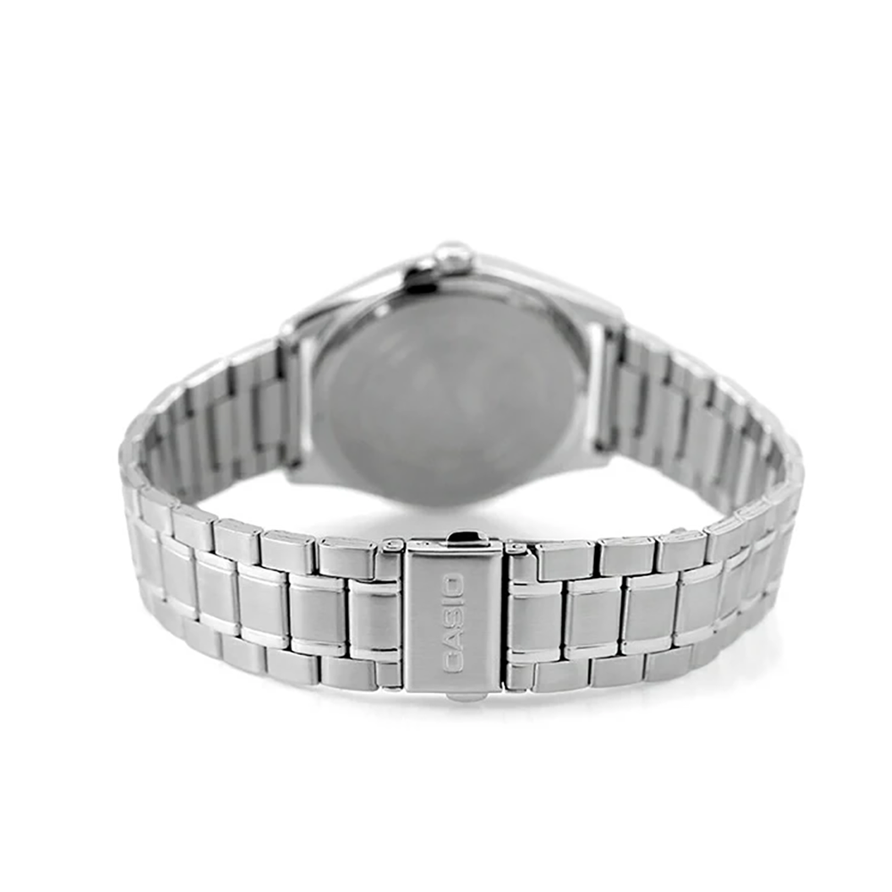 Casio MTP-B210D-7AVDF Men's White-Dial Stainless Steel Analog Watch