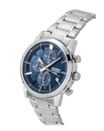 Casio MTP-E510D-2A2VDF Men's Blue-Dial Stainless Steel Chronograph