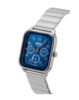 Casio MTP-M306D-2AVDF Men's Blue-Dial Stainless Steel Multi-Dial Analog Watch